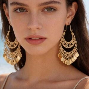 Elegant Gold Dangle Earrings